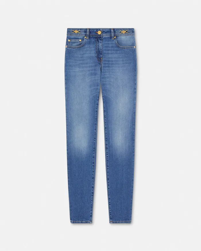 Versace Denim Women Medusa 03995 Skinny Jeans Blue