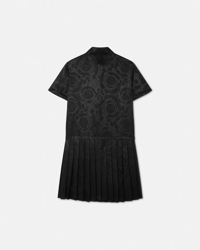 Versace Dresses Women Barocco Lavallire Pleated Mini Dress Black