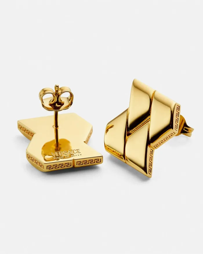 Versace Earrings Women Bind Stud Earrings Light Gold