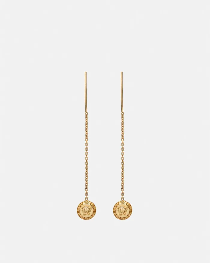 Versace Earrings Women Medusa Drop Earrings Light Gold