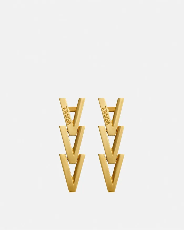 Versace Earrings Women V2025 Chain Drop Earrings Light Gold