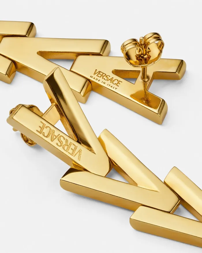 Versace Earrings Women V2025 Chain Drop Earrings Light Gold