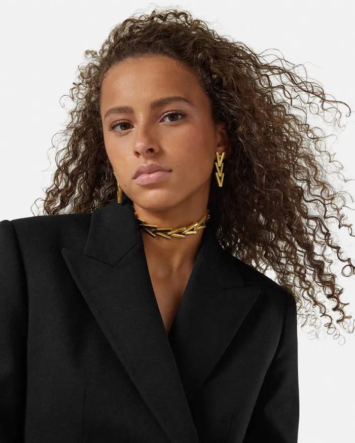 Versace Earrings Women V2025 Chain Drop Earrings Light Gold