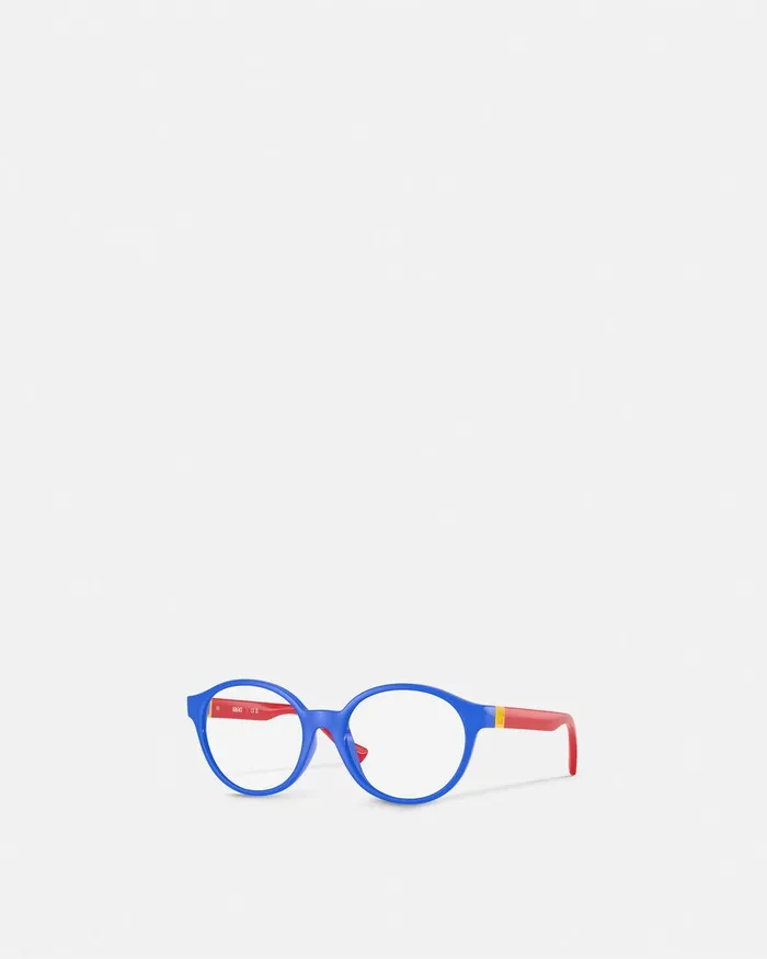 Versace Eyewear Kids Medusa Plaque Round Glasses Bluered
