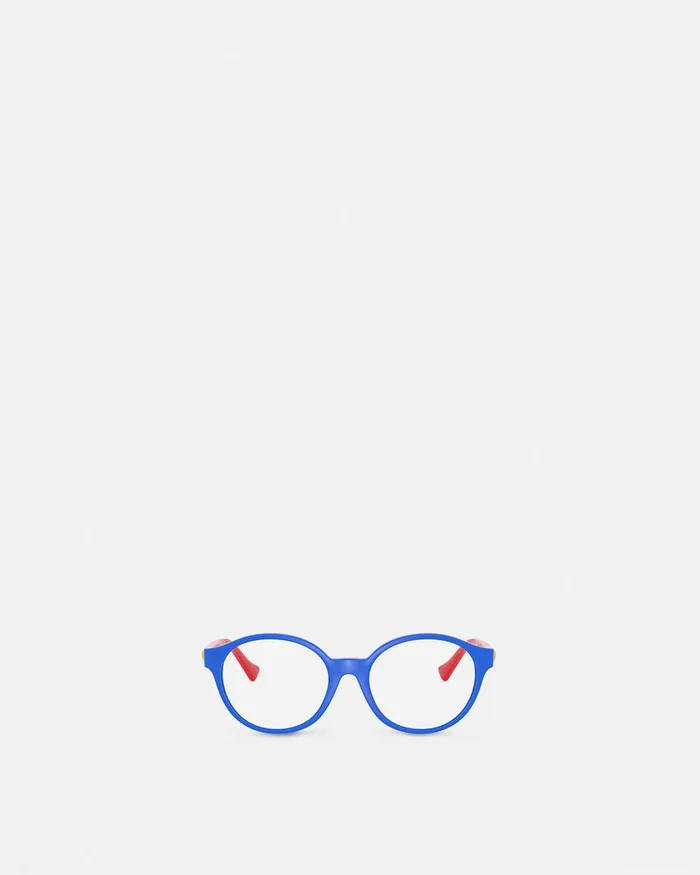 Versace Eyewear Kids Medusa Plaque Round Glasses Bluered