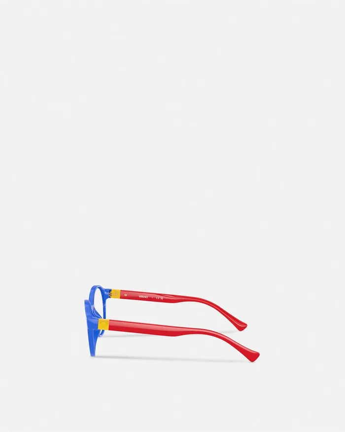 Versace Eyewear Kids Medusa Plaque Round Glasses Bluered