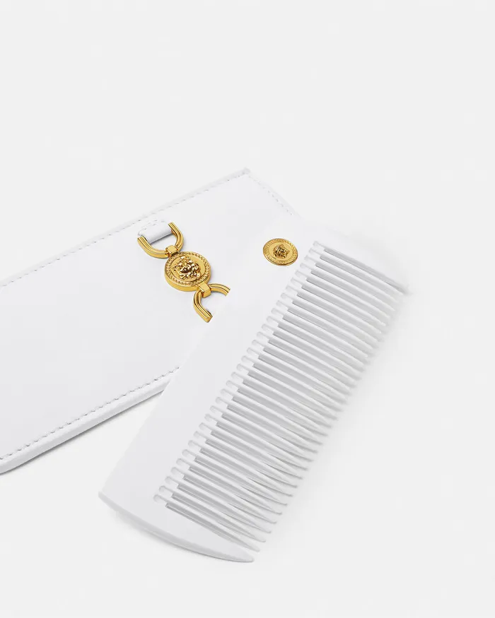 Versace Hair Accessories Women Medusa 03995 Hair Comb White