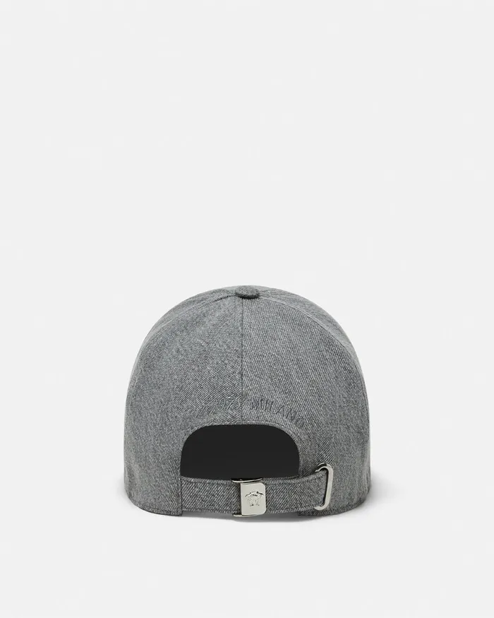 Versace Hats and Caps WomenMen Logo Denim Baseball Cap Black