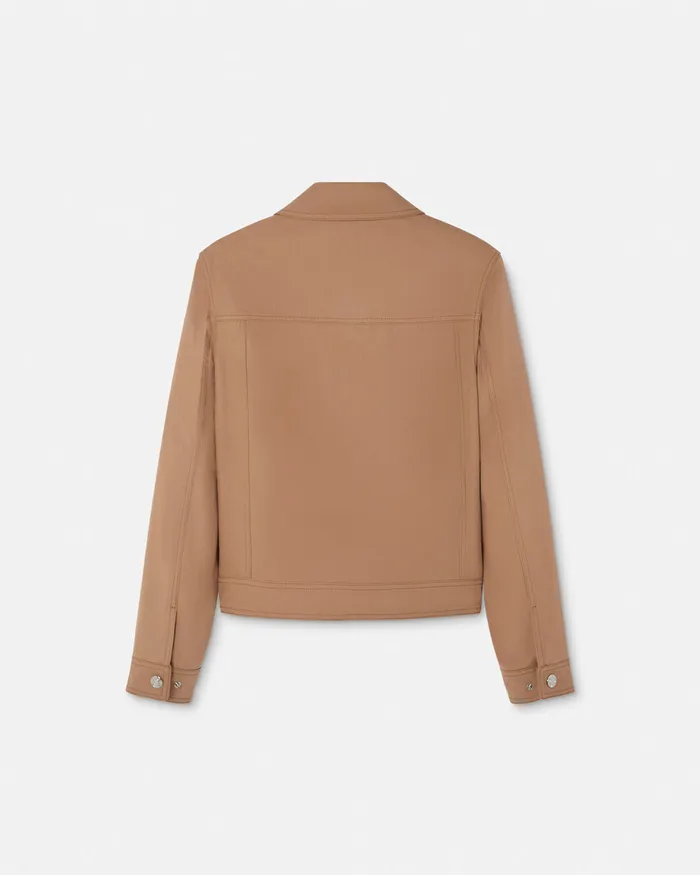 Versace Jackets and Coats Men Canvas Blouson Jacket Beige