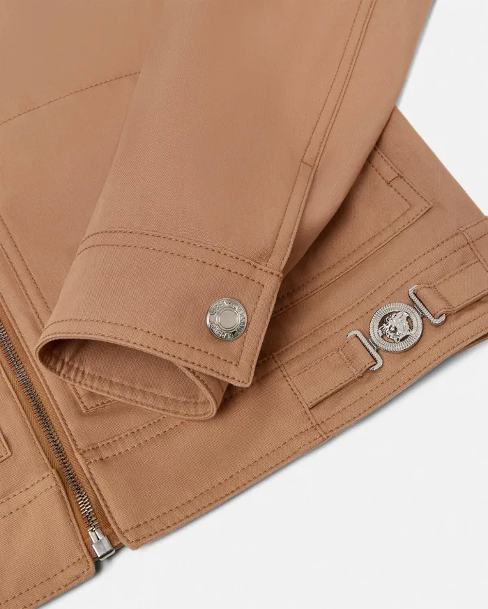 Versace Jackets and Coats Men Canvas Blouson Jacket Beige