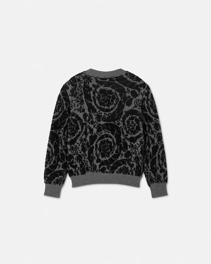 Versace Knitwear and Sweatshirts Kids Barocco Jacquards Sweater Gray