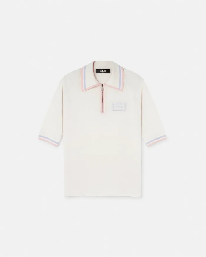 Versace Knitwear Women Knit Loose Polo Shirt White
