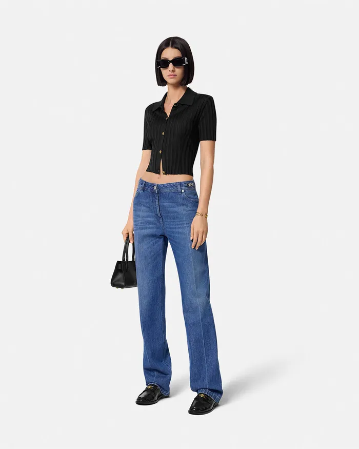 Versace Knitwear Women Knit Shirt Black