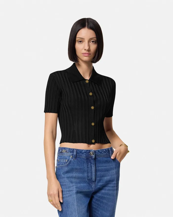 Versace Knitwear Women Knit Shirt Black
