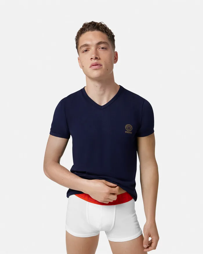 Versace Loungewear and Pajamas Men Medusa Undershirt Blue
