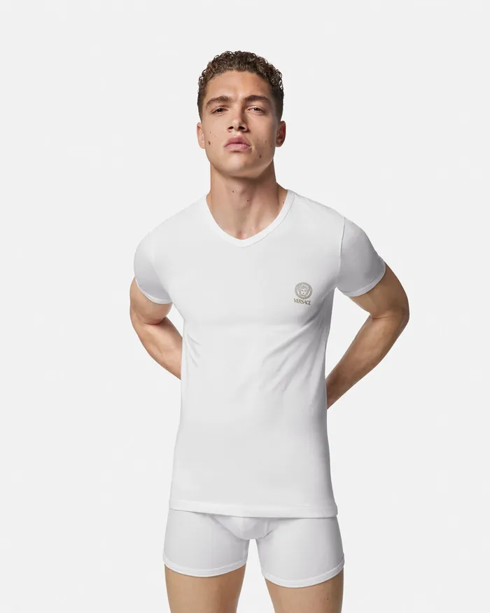 Versace Loungewear and Pajamas Men Medusa Undershirt White