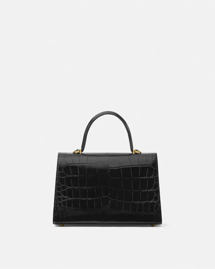 Versace Medusa 03995 Women CrocEffect Medusa 03995 Handbag Blackgold