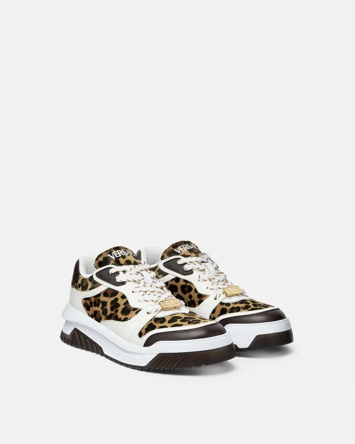 Versace Odissea Men Leopard Odissea Sneakers Animalier