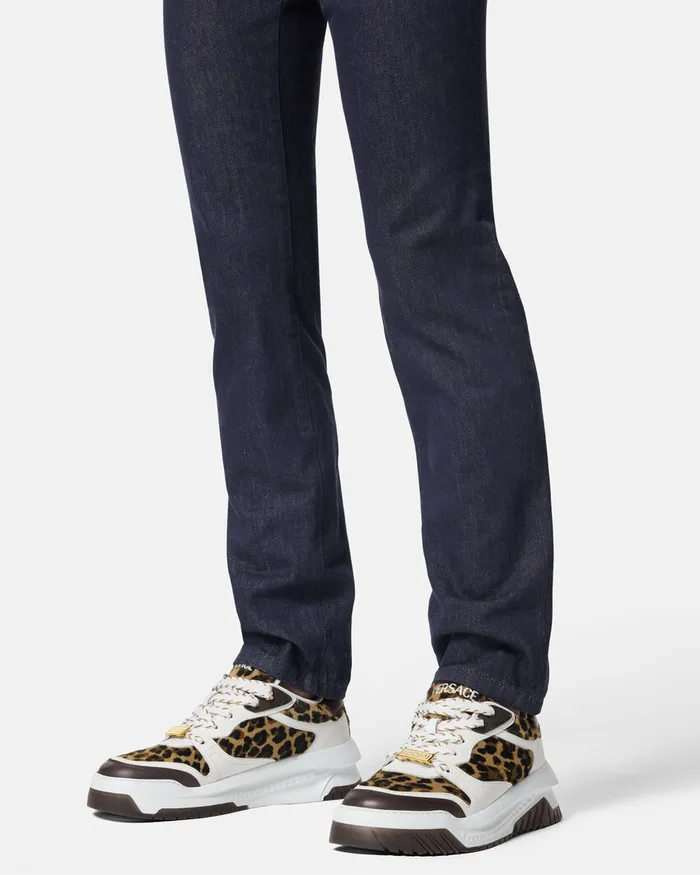 Versace Odissea Men Leopard Odissea Sneakers Animalier