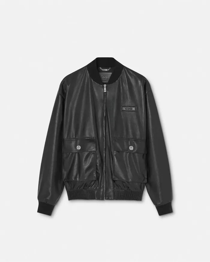 Versace Outerwear and Coats Women Leather Blouson Jacket Black