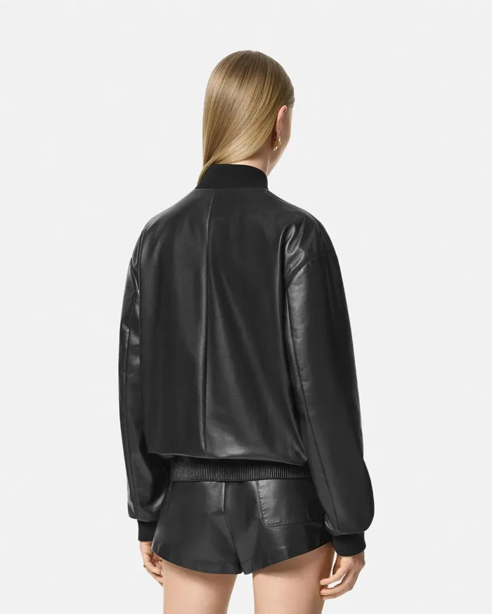 Versace Outerwear and Coats Women Leather Blouson Jacket Black