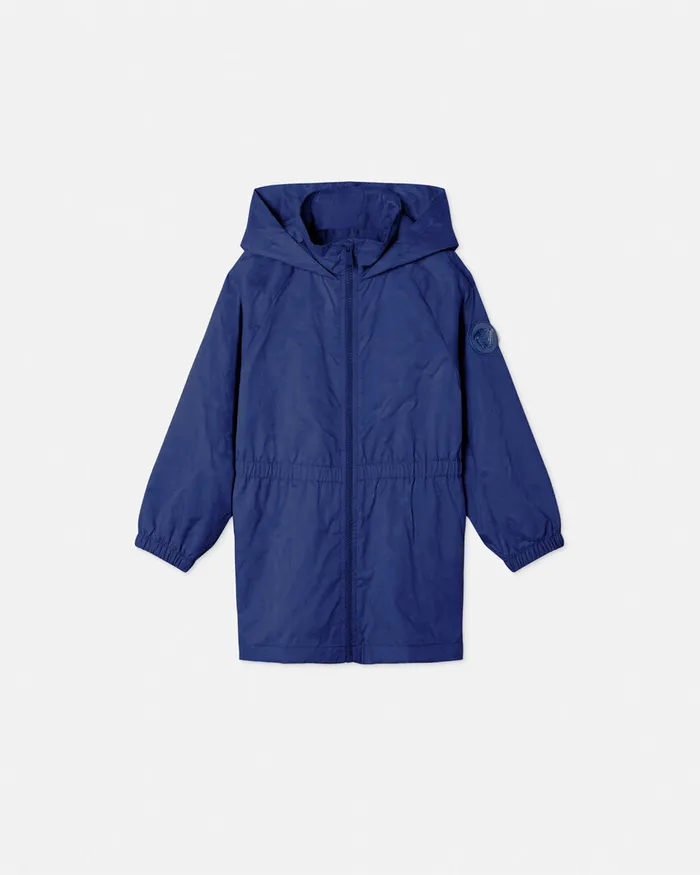 Versace Outerwear Kids Barocco Jacquard Parka Blue