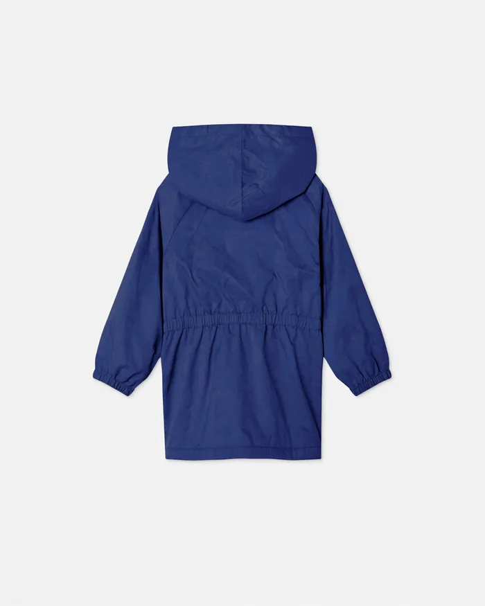 Versace Outerwear Kids Barocco Jacquard Parka Blue