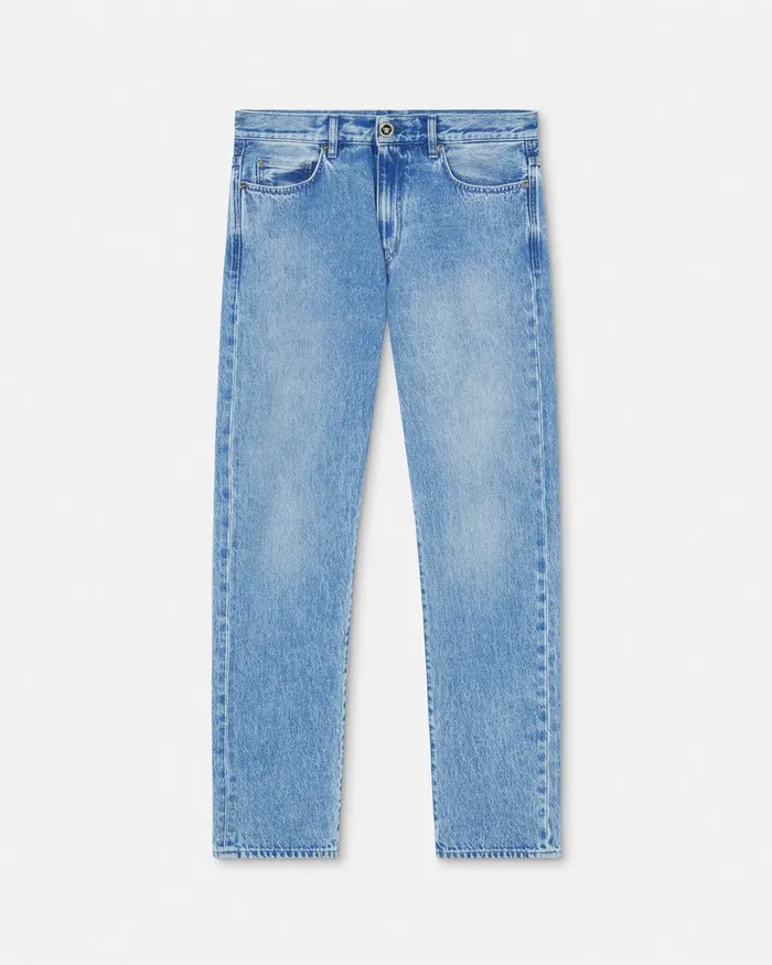 Versace Pants and Shorts Men Regular Fit Jeans Blue
