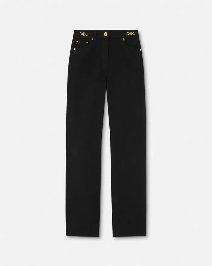 Versace Pants and Shorts Women Medusa 03995 RegularFit Jeans Black