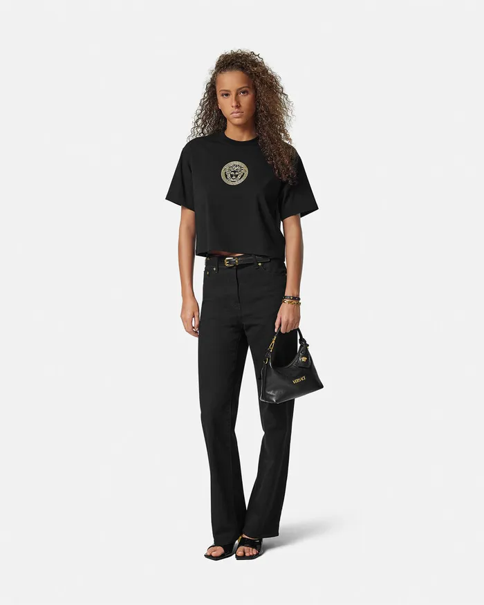 Versace Pants and Shorts Women Medusa 03995 RegularFit Jeans Black
