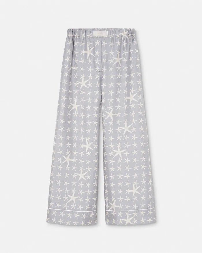 Versace Pants and Shorts Women Stella Marina Silk Pants Gray