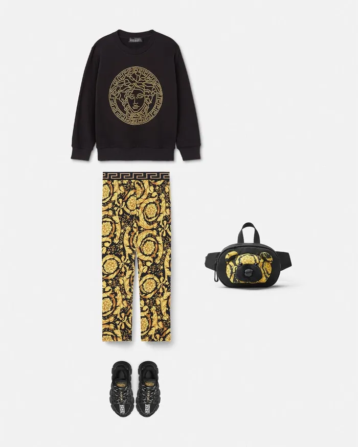 Versace Pants and Skirts Kids Barocco Leggings Blackprint