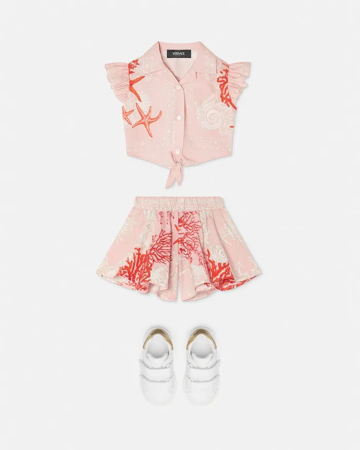Versace Pants and Skirts Kids Barocco Sea Baby Shorts Coral