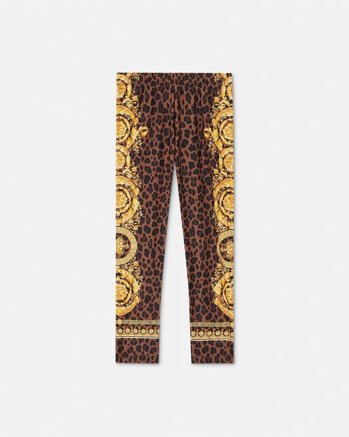 Versace Pants and Skirts Kids Wild Barocco Leggings Animalier