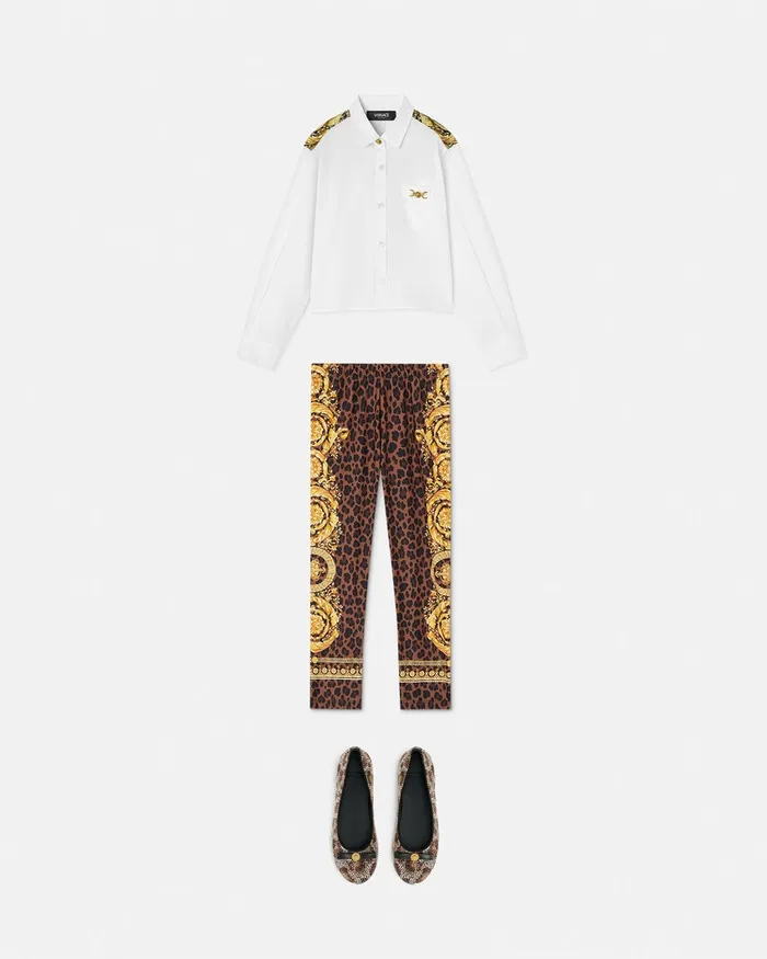 Versace Pants and Skirts Kids Wild Barocco Leggings Animalier