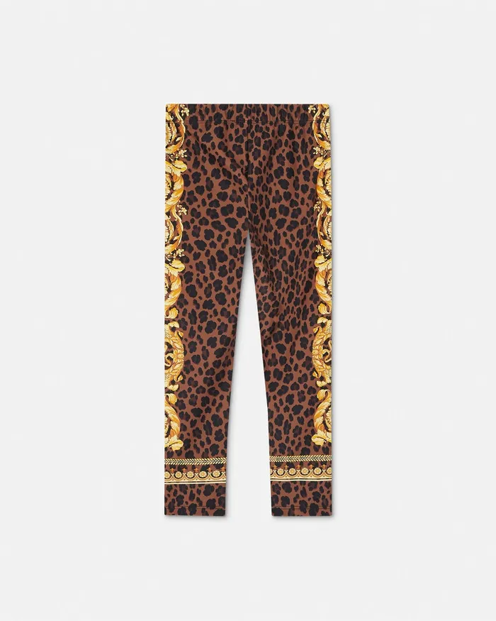 Versace Pants and Skirts Kids Wild Barocco Leggings Animalier