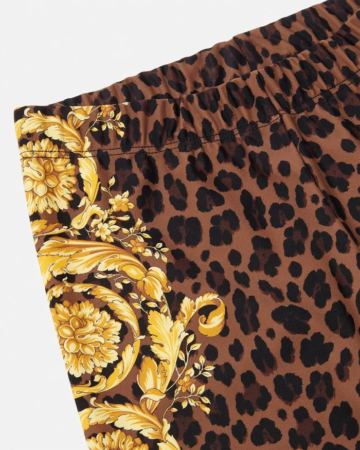 Versace Pants and Skirts Kids Wild Barocco Leggings Animalier
