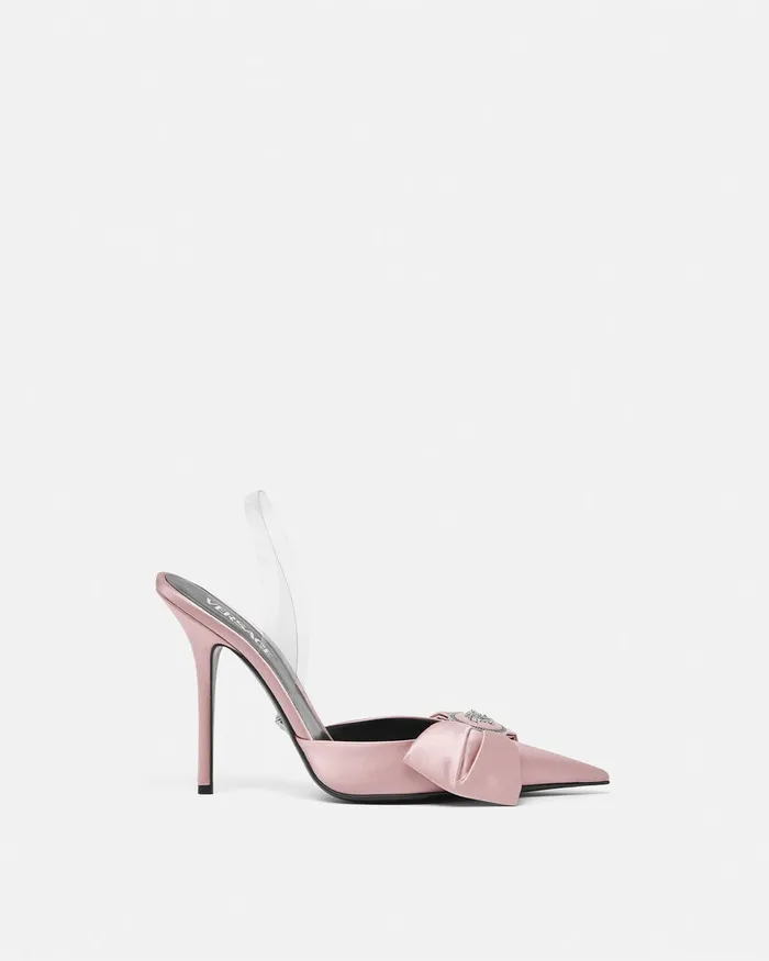 Versace Pumps and Slingbacks Women Alia Satin Slingback Pumps 110 Mm Light Pink
