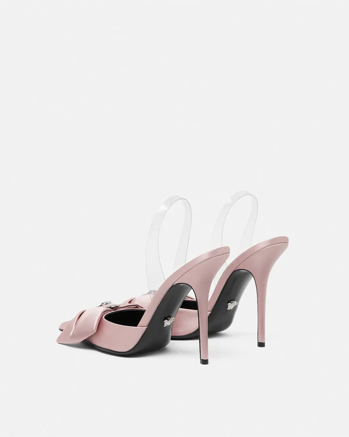 Versace Pumps and Slingbacks Women Alia Satin Slingback Pumps 110 Mm Light Pink