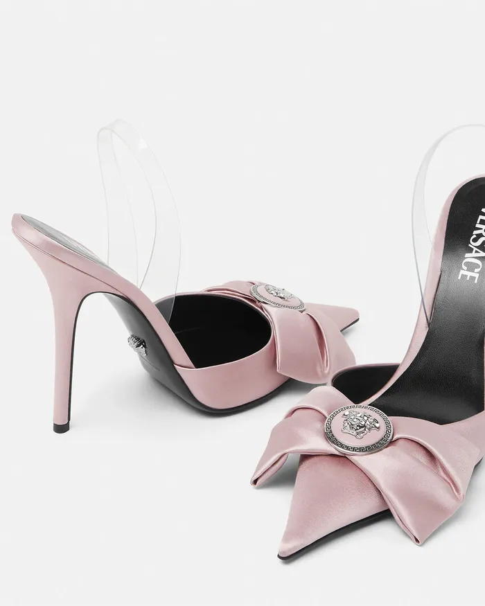 Versace Pumps and Slingbacks Women Alia Satin Slingback Pumps 110 Mm Light Pink