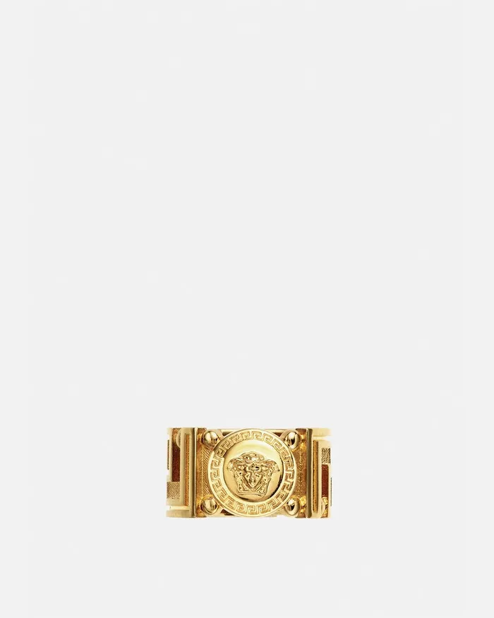 Versace Rings WomenMen Medusa Greca Ring Light Gold