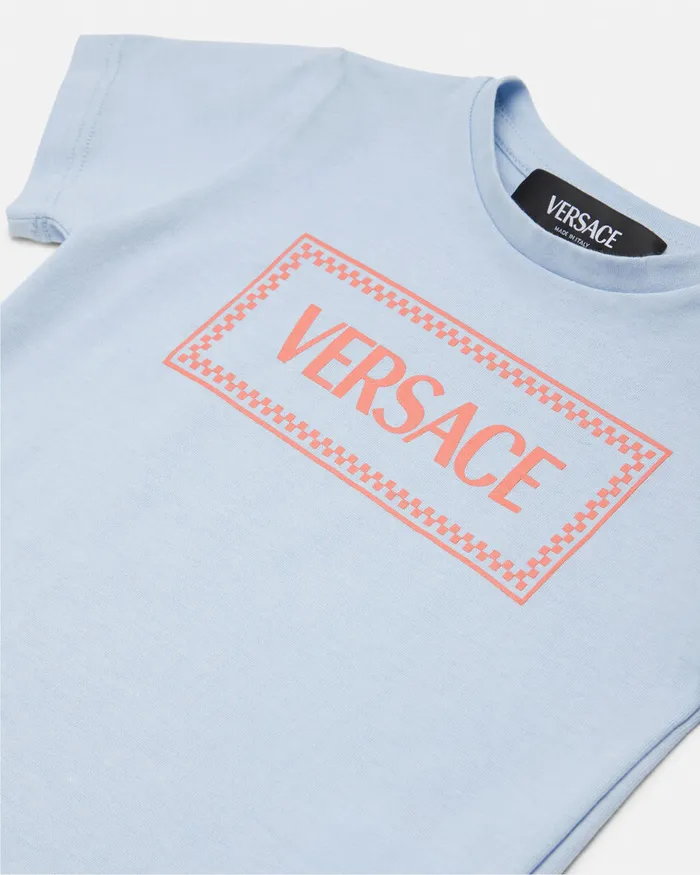 Versace Shirts and Tshirts Kids 90s Vintage Logo Baby TShirt Light Blue