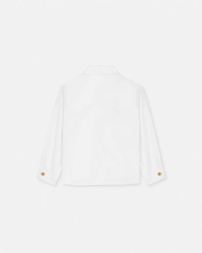 Versace Shirts and Tshirts Kids Embroidered Medusa Baby Shirt Whiteprint