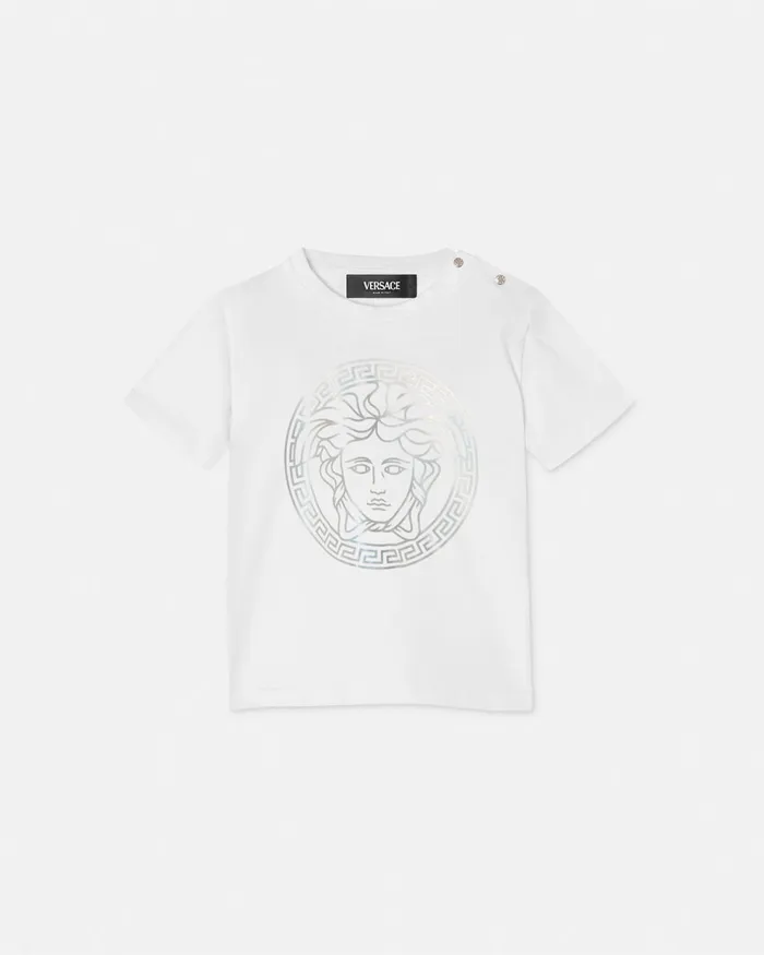 Versace Shirts and Tshirts Kids Medusa Baby TShirt Whitesilver