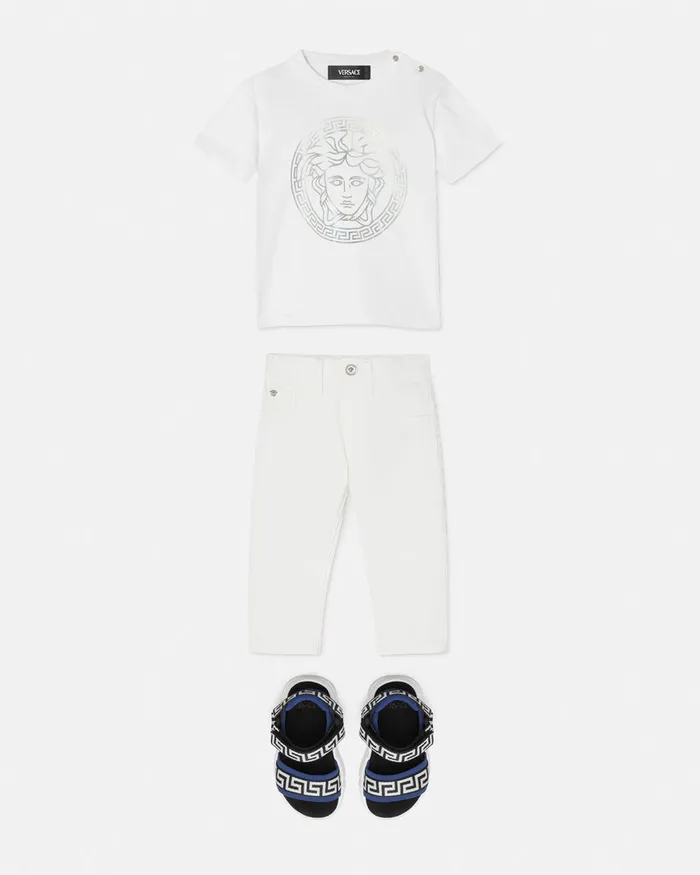 Versace Shirts and Tshirts Kids Medusa Baby TShirt Whitesilver
