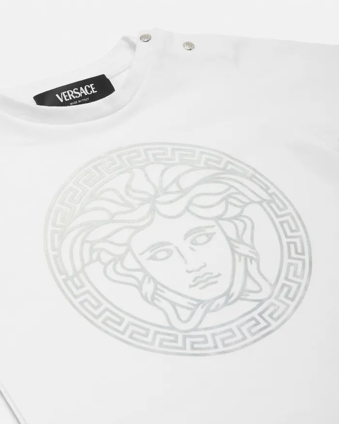 Versace Shirts and Tshirts Kids Medusa Baby TShirt Whitesilver