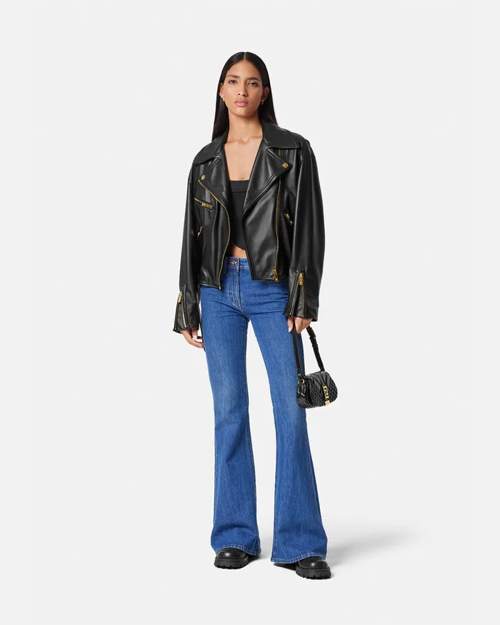 Versace Shirts and Tops Women Medusa 03995 Satin Corset Top Black