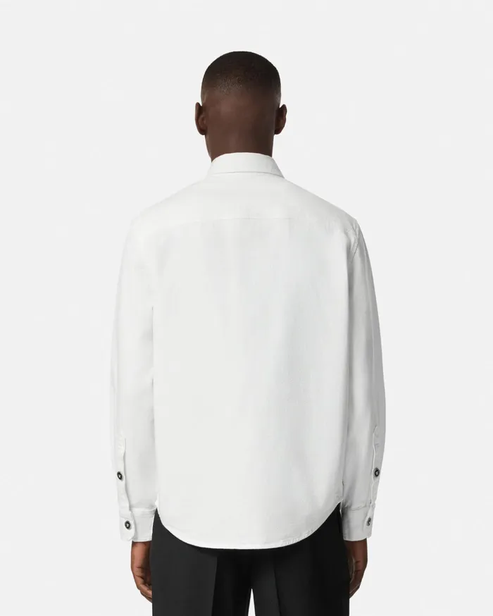 Versace Shirts Men Denim Overshirt White
