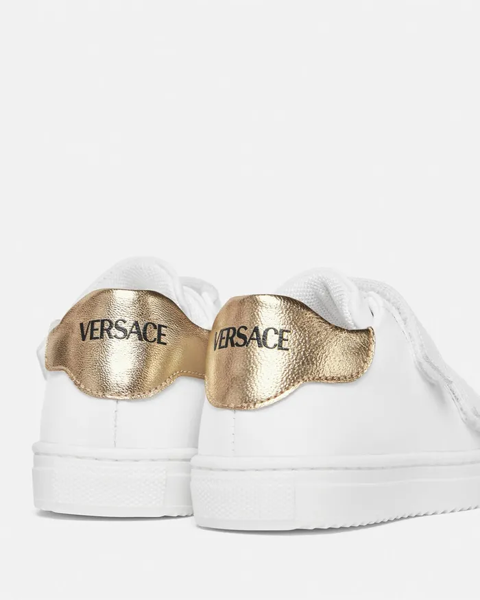 Versace Shoes Kids Logo Baby Sneakers Whitegold