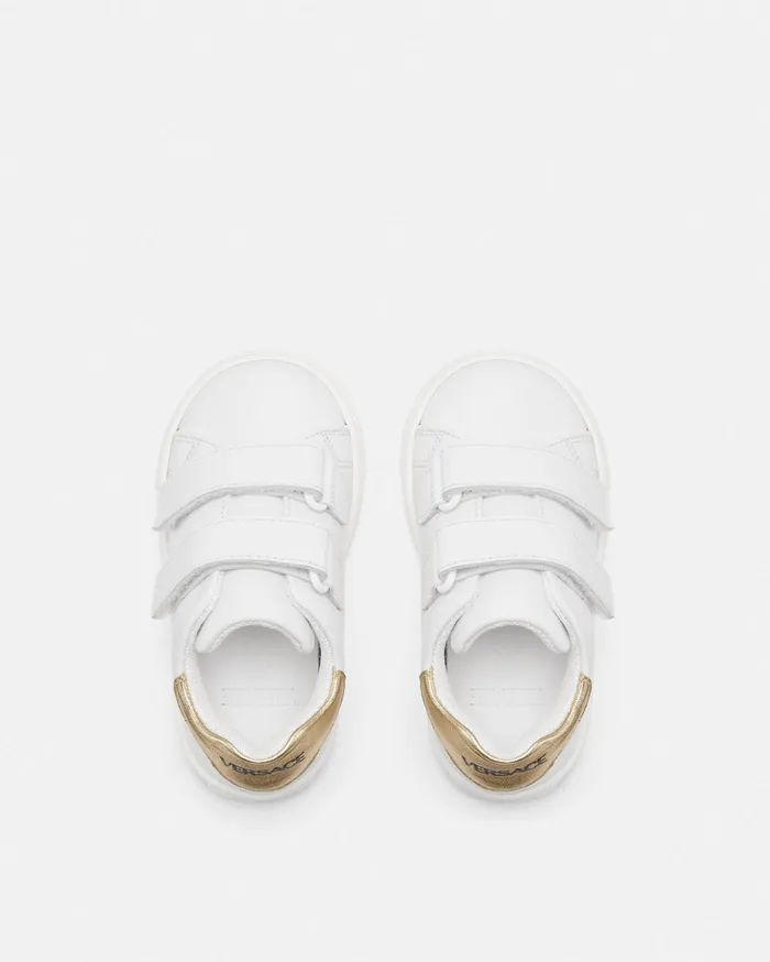 Versace Shoes Kids Logo Baby Sneakers Whitegold
